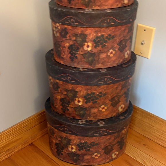 Floral Patterned Decorative Stacking/Nesting Boxes - Picture 3 of 9